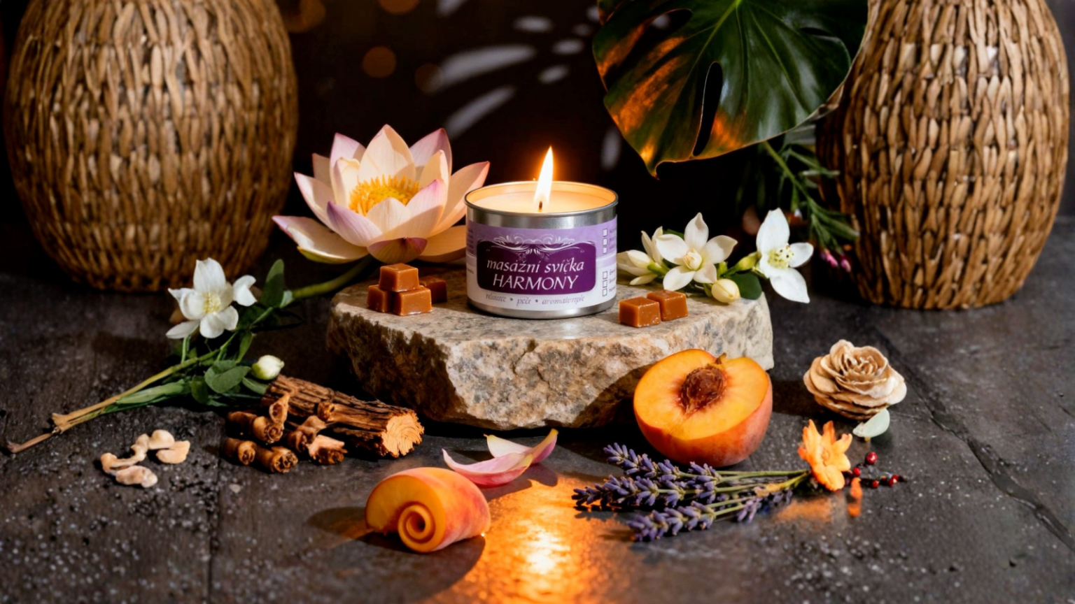 Masážní svíčka Harmony pro masáž i aromaterapii